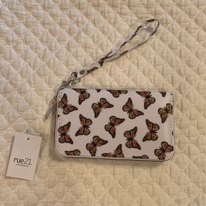 Butterfly wallet wristlet, new with tags